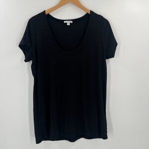 Standard James Perse Women 4 (XL) Black Cotton Modal T-Shirt Basic Tee